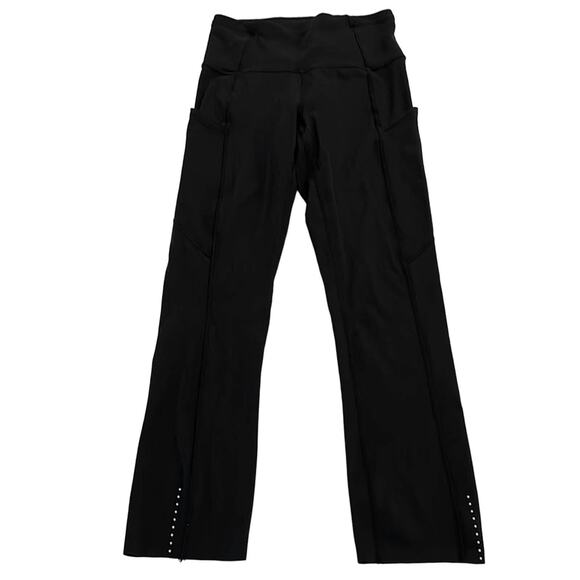Lululemon Athletica Fast and Free 7/8 Length Black Leggings Nulux 25" Size 2 - Picture 1 of 4